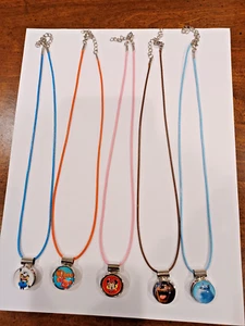 Childs 18 mm snap button cord necklace with charm, series 2 - Picture 1 of 12