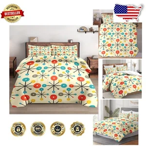 Elegant King Size Retro Comforter Set - Cozy 3 Pcs Bedding for All Seasons - Picture 1 of 10