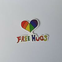 Free Hugs LGBTIQ Gay Pride Rainbow Flag Sticker Vinyl