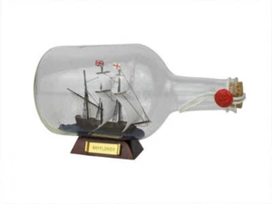 Modelo Mayflower envío en botella de vidrio 9" - Imagen 1 de 1