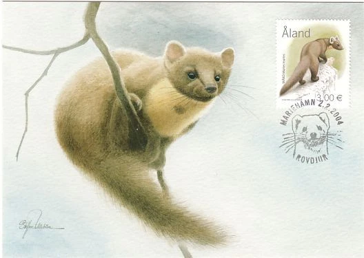 Marten Endangered Animal Winter Aland Island Finland Mint Maxi FDC 2004 - Image 1 of 1