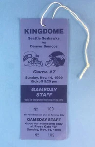 Seattle Seahawks Gameday Pass 1999 (boleto) Denver Broncos/Mcaffrey - Kennedy - Imagen 1 de 3