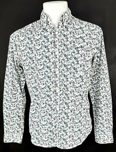 ESPRIT Mens Blue Floral L/S DRESS SHIRT Evening SLIM FIT - S - Chest 40" - £95 - Picture 1 of 12