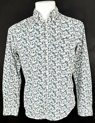 ESPRIT Mens Blue Floral L/S DRESS SHIRT Evening SLIM FIT - S - Chest 40" - £95 - Image 1 of 4