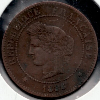 1886 - France - 5 Centimes Coin - Superfleas - . - Image 1 of 2