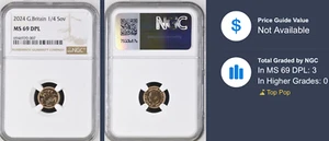 2024 Goldmünze 1/4 Sovereign Quarter NGC MS69 DPL Großbritannien Royal Mint - Bild 1 von 3