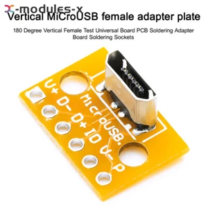 Aluminum Test Boards Vertical Micro USB Female Connector Breakout Module - Picture 1 of 7