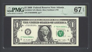 United States-Federal Reserve 1 Dollar 2009 Fr#1934-F (FL Block) UNC Grade 67 - Picture 1 of 2