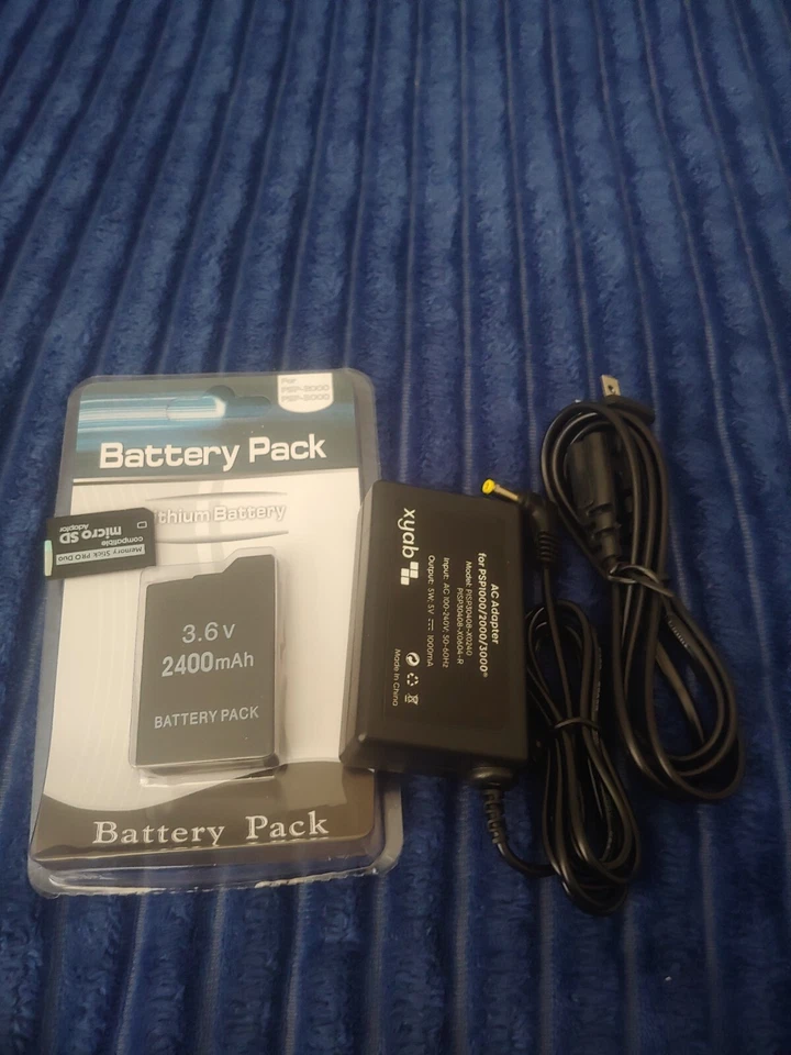 Psp starter kit Sony PSP Replacement Battery, Charger  memory 28 games installed - Image 1 of 3