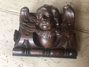 Antique Oak Salvaged Wood Carving Of An Angel Cherub - Picture 1 of 14
