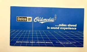 Vintage Delco Oldsmobile AM/FM Stereo Radio Listening Manual GM Car - Picture 1 of 3