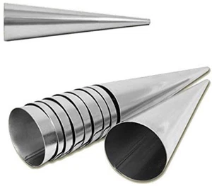 Edelstahl Schillerlockenform 10St Backform Cremerollen Schaumrollen Hörnchen - Bild 1 von 6