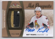 2015-16 FLEER HOT PROSPECTS PATCH AUTO RC Matt Puempel Rookie Auto 151/499