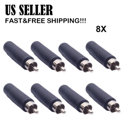 8pcs 6.35mm 1/4" Jack to Male RCA Connector Converter Audio Adapter Mono New - Image 1 of 4