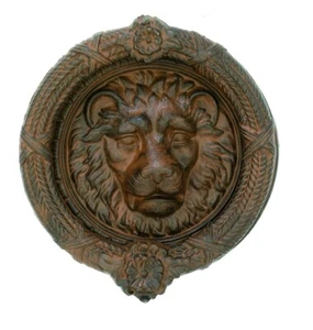 Llamador de puerta cara de león animal salvaje de hierro fundido -10"" x 11''H - Imagen 1 de 1