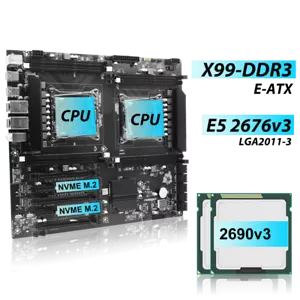 Dual X99 ATX Motherboard + 2x Intel Xeon 2690 V3 14-Core CPU Processor Combos - Picture 1 of 17