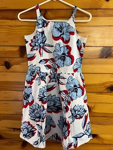 NWT Crazy 8 Red, White + Cool Dress Girls Floral with Pockets Size 14 - Picture 1 of 3