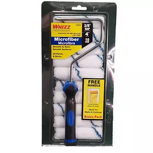 Whizz Microfiber Mini Paint Roller 10 each 4" x 3/8" rollers plus free handle - Picture 1 of 6