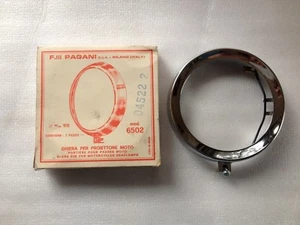 Original Vintage C.E.V. Chrome Rim for Motorcycle Headlamp 105mm Mod. 6502 NOS - Picture 1 of 12