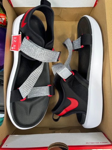 nike vista sandalo sandali uomo nero bianco grigio lupo rosso università taglia 12