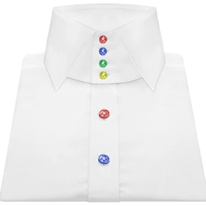 Herren Bräutigam Outfit hoch ausgebreiteter Kentkragen weiß Baumwolle mehrfarbig geknöpft Hemd - Bild 1 von 8