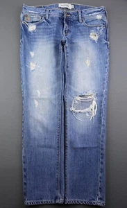 Girl's Abercrombie and Fitch Low Rise Crop Distressed Jeans Size 14 (28x24) - Picture 1 of 9