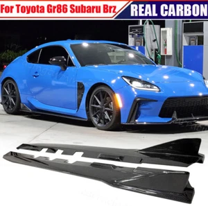 For TOYOTA GR86 Subaru BRZ 2022-24 REAL CARBON Side Skirt Extension Lip Spoiler - Foto 1 di 14