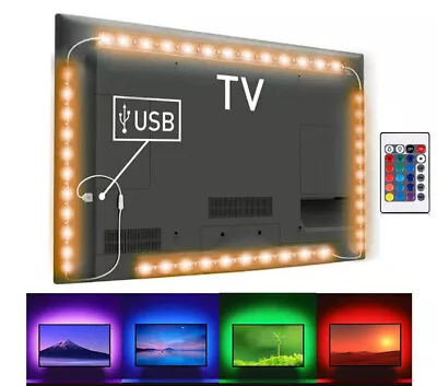 LED Strip Light TV Backlight 4x50CM (6.5ft) RGB 5V Ambient light USB Powered 2M - Image 1 of 4