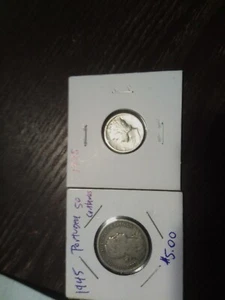 Portugal 1945 50 centavos circulados y monedas de diez centavos 1925 - Imagen 1 de 2
