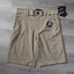 Hurley 2 Way Stretch Boys Shorts Size 16 Khaki Regular Fit School Uniform Casual - Picture 1 of 17