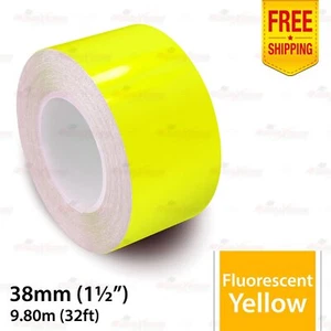 1.5" 38mm PinStriping Stripe Tape Styling Decal Vinyl Sticker FLUORESCENT YELLOW - Picture 1 of 13