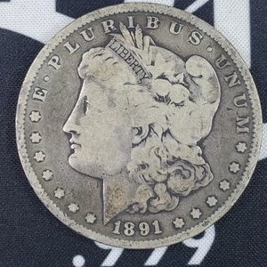 *CC* 1891-CC US Morgan Silver Dollar - VG Condition - Picture 1 of 2