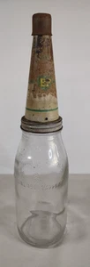 Vintage BP ENERGOL SAE 40 Pourer, Cap & 1 Imperial Quart Glass Bottle Etched WA - Picture 1 of 24