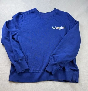 Wrangler Retro Sweatshirt Womens Large Blue Pullover Crewneck Embroidered Logo - Picture 1 of 9