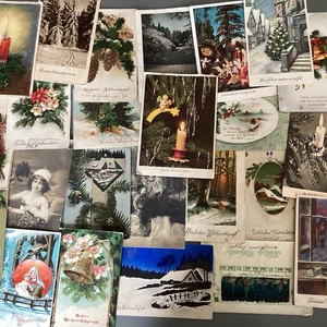 Antiquität Postkarten Weihnachten Motiv von 1909 bis 1960 Konvolut 23 Stück Alt - Bild 1 von 16