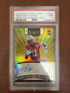Jaxon Smith Njigba Auto RC 2023 Select Youth Explosion Rookie OSU Gold 10/10 - Imagen 1 de 4