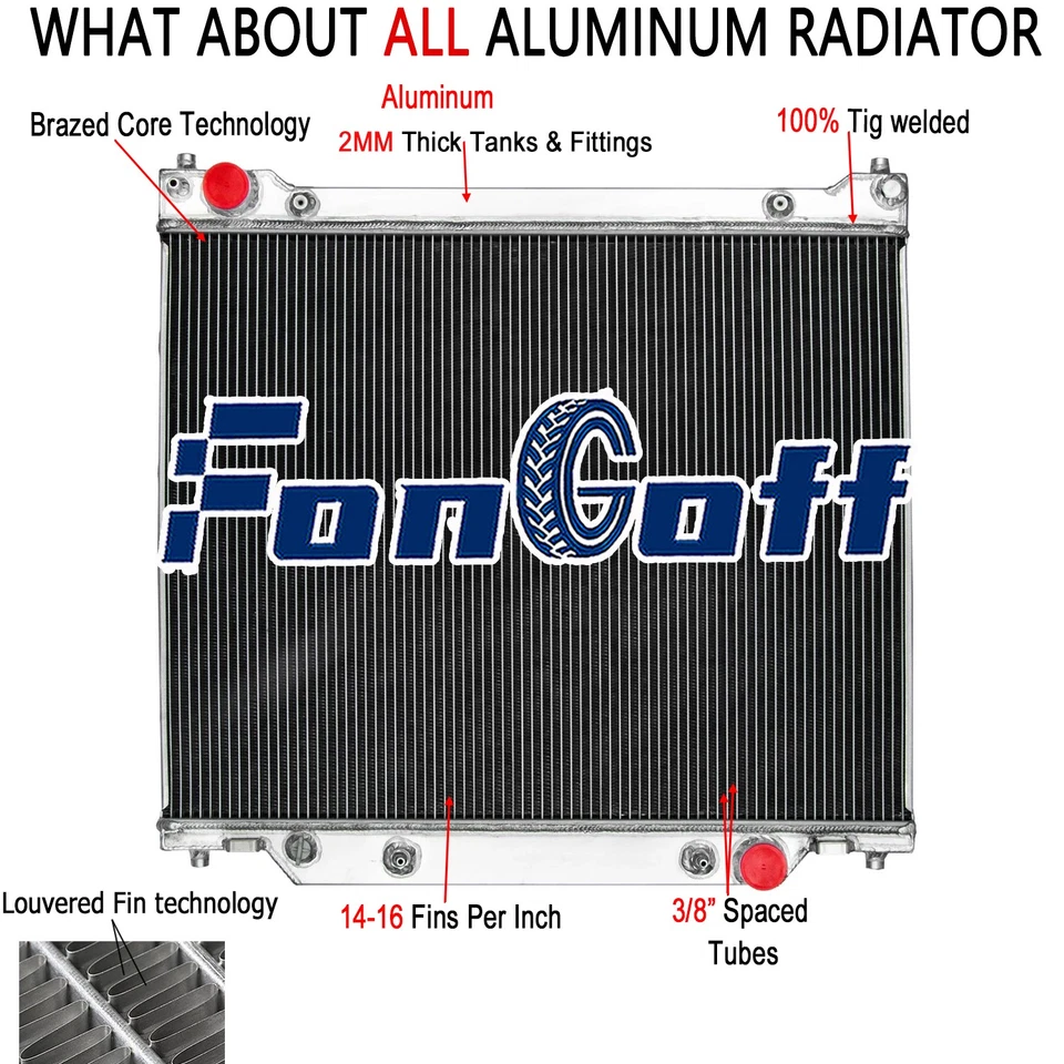 3 Rows Radiator For 1997-2014 Ford E150,E250 E350 Econoline Super Duty 5.4L 7.3L — 第 1/4 张图片