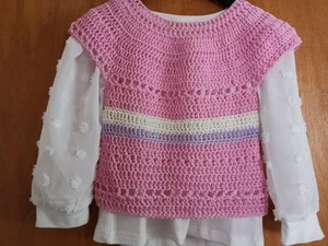 Kinder  Strick Pullover/Weste/Top/Handarbeit/ Gr. ca 92 Neu! Unikat  - Bild 1 von 3