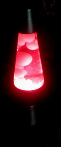 Lava Lamp Silver Base  - White Wax Red Liquid. 14.3". New Bulb. EUC. - Picture 1 of 3