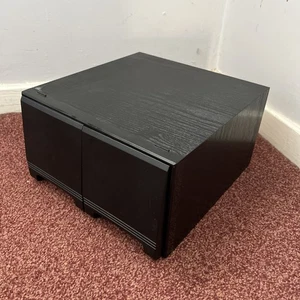 Wooden CD Storage Box Black Case - CD Organiser - Two Drawers holds x40 - Picture 1 of 12