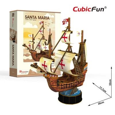 Puzzle 3D SANTA MARIA CARAVELLA 1492 CubicFun Kit 3D in foam - Immagine 1 di 3