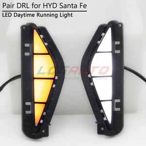 For Hyundai Santa Fe IX45 2021 2022 23 LED DRL Day Running Light w Dynamic Turn - Picture 1 of 10