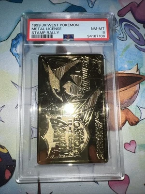 PSA 8 Lugia Gold Metal License Stamp Rally 1999 JR West Japanese Pokemon - Image 1 of 2