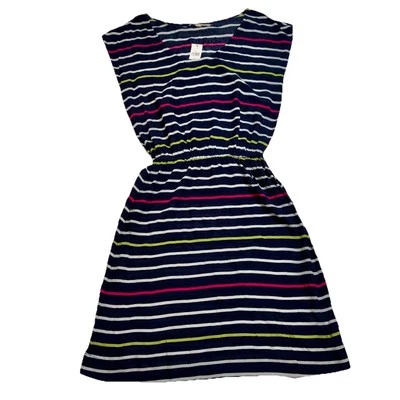 Banana Republic Womens Dress Swim Cover-Up  XS Navy Blue Pink Green Stripe NWT - Image 1 of 4