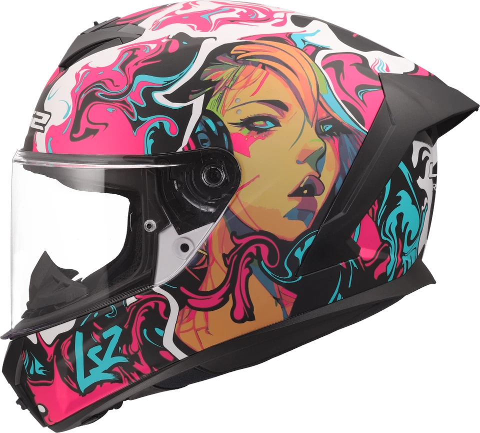 LS2 FF820 Rapid III Cyberg Purple Cyan Motorrad Helm Integralhelm Race - Bild 1 von 1