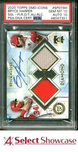 2020 TOPPS DIAMOND ICONS SINGLE PLAYER RELIC BRYCE HARPER /10 PSA 10 DNA AUTO 10 - Picture 1 of 5