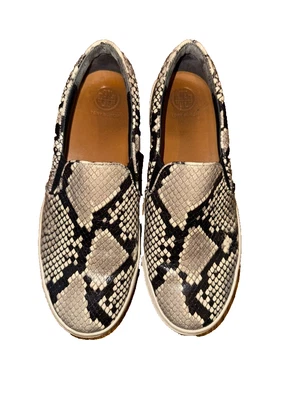 Zapatillas sin cordones TORY BURCH para mujer talla 7 con estampado de serpiente zapatos mocasines en relieve Foto 1 de 4