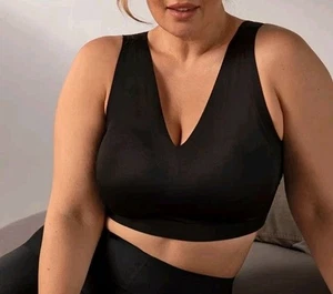 Truekind Bralette donna 3XL tutti i giorni comoda scollo a V nera casual morbida - Foto 1 di 5