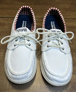 Skechers On-The-Go Bootsschuhe Damen 9,5 weiß Canvas leicht maritim - Bild 1 von 14