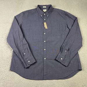 J Crew Shirt Mens 2XL Blue Long Sleeve Organic Cotton Classic Fit Button Up - Picture 1 of 14